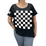 Five Toes Down  Checkerboard Women's Curvy Tee