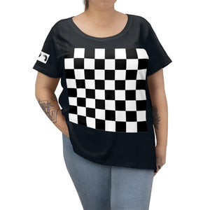 Five Toes Down  Checkerboard Women's Curvy Tee