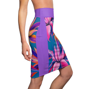 Five Toes Down Floral Print Women's Pencil Skirt