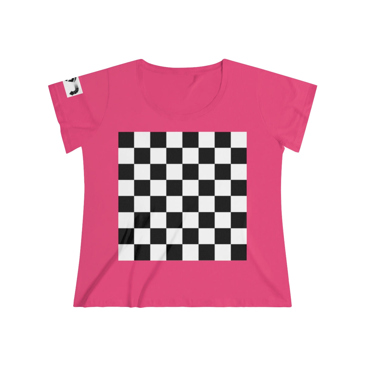 Five Toes Down  Checkerboard Women's Curvy Tee