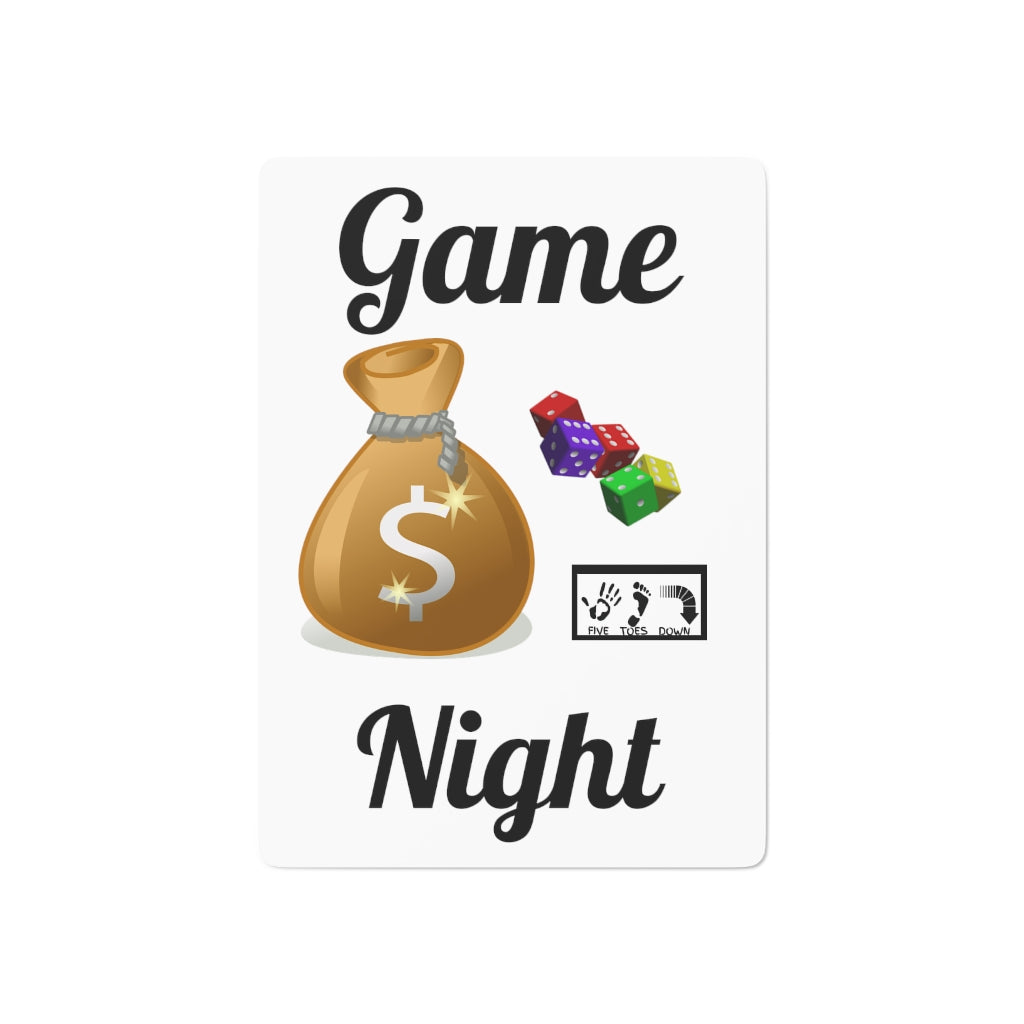 Five Toes Down Game Night Poker Cards White