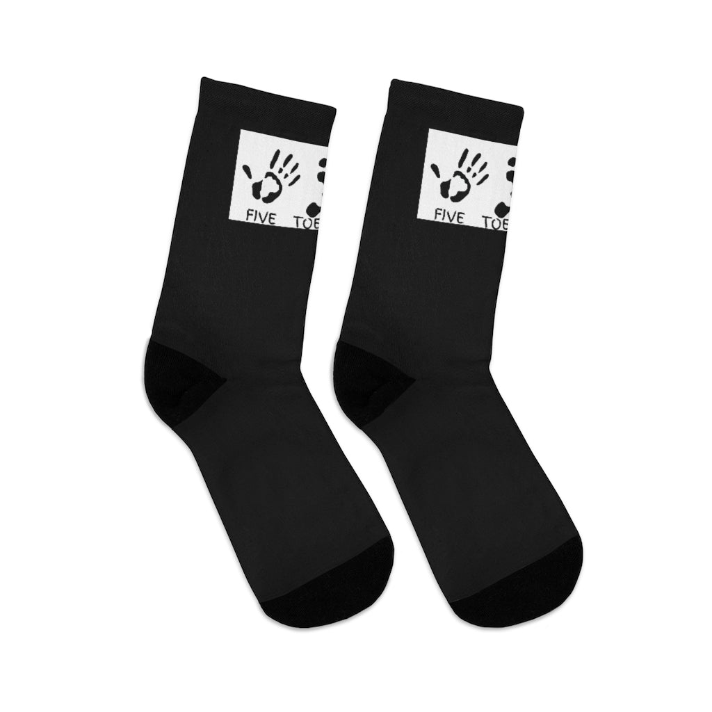 Five Toes Down Logo Socks Blk