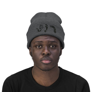 Five Toes Down Knit Beanie Embroidered