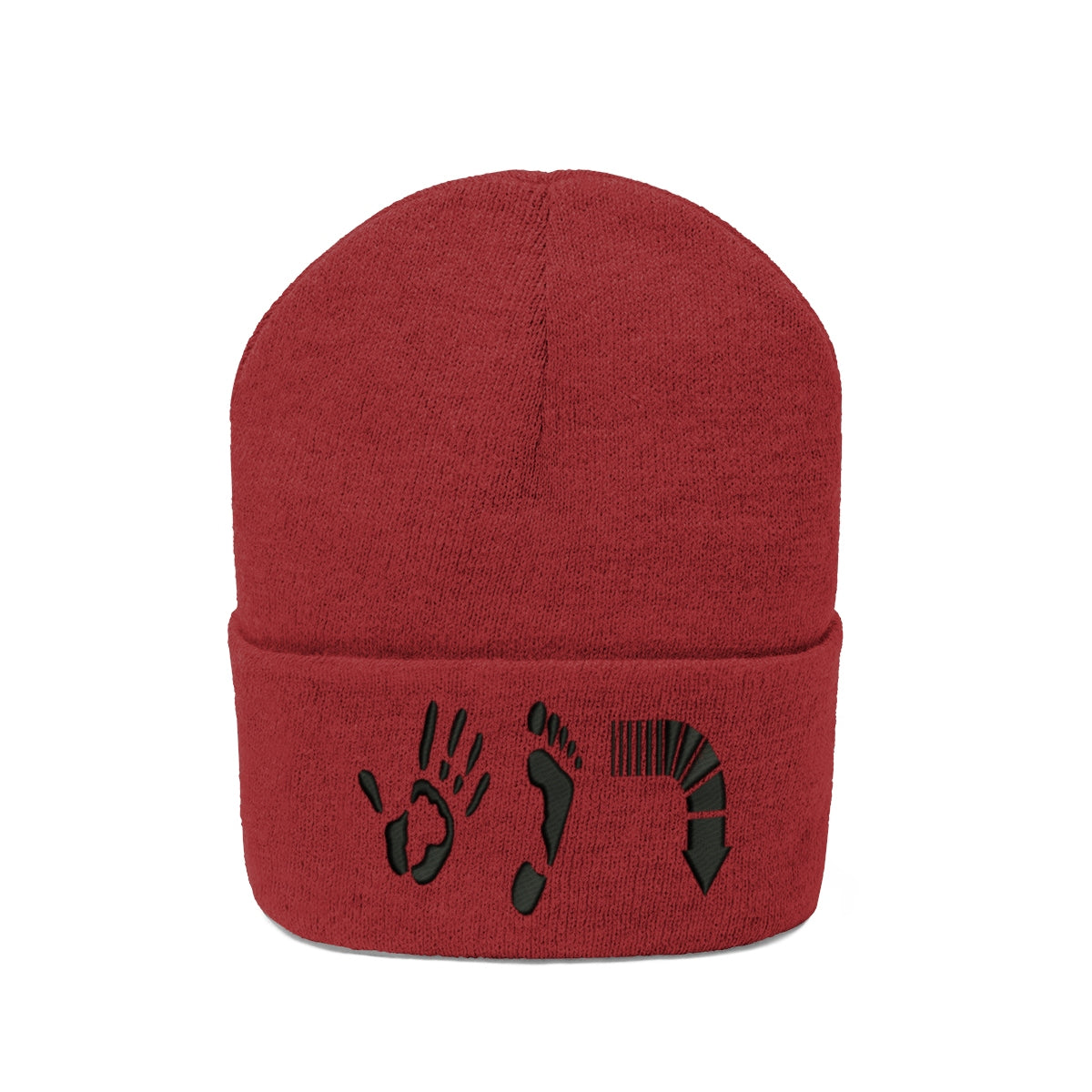 Five Toes Down Knit Beanie Embroidered