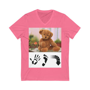 Five Toes Down Teddy Unisex V-Neck Tee