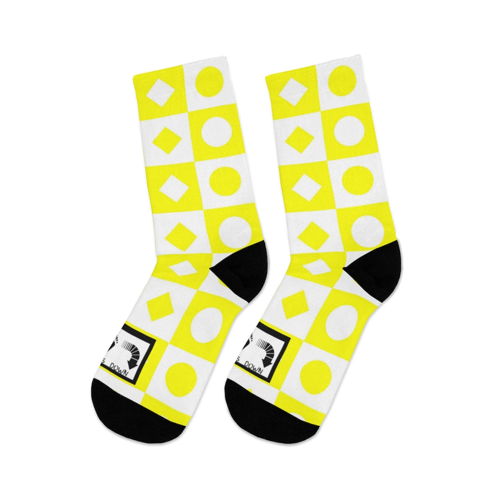 Five Toes Down Design Yellow/White Socks