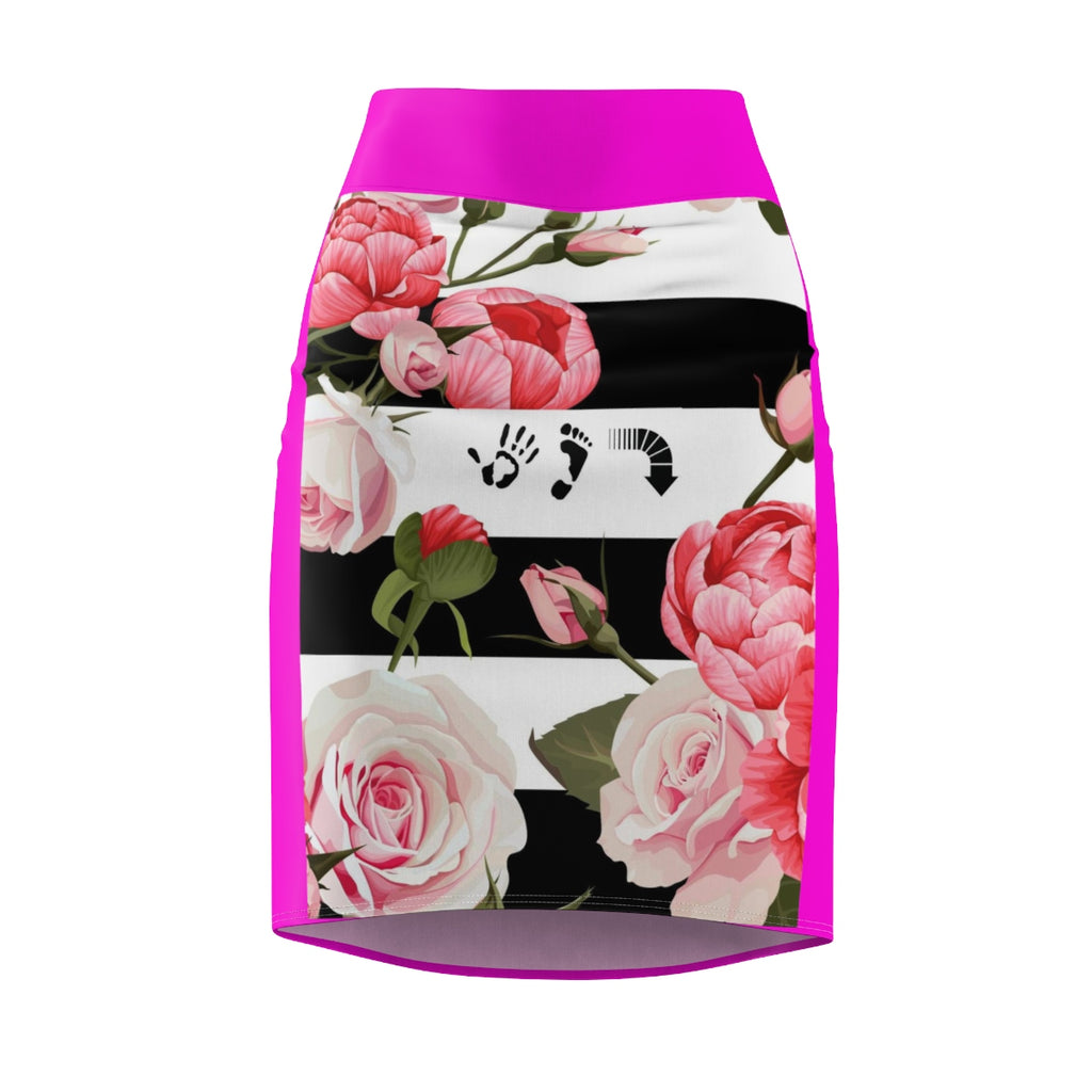 Five Toes Down Flower Women's Pencil Skirt