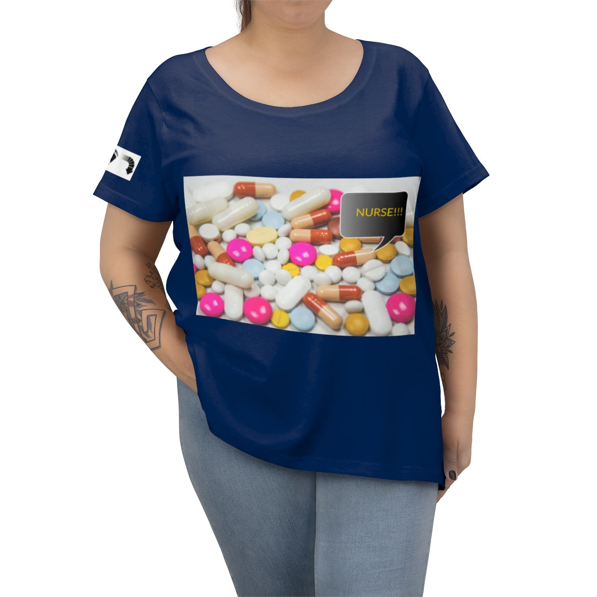 Five Toes Down Nurse Women's Curvy Tee