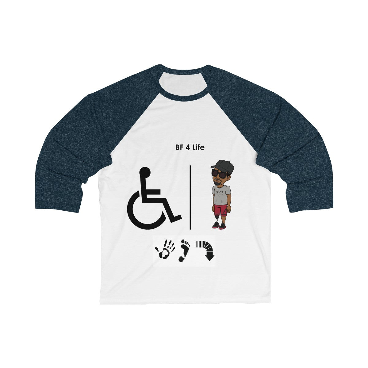 Five Toes Down Best Friend Unisex 3/4 Sleeve Baseball Tee