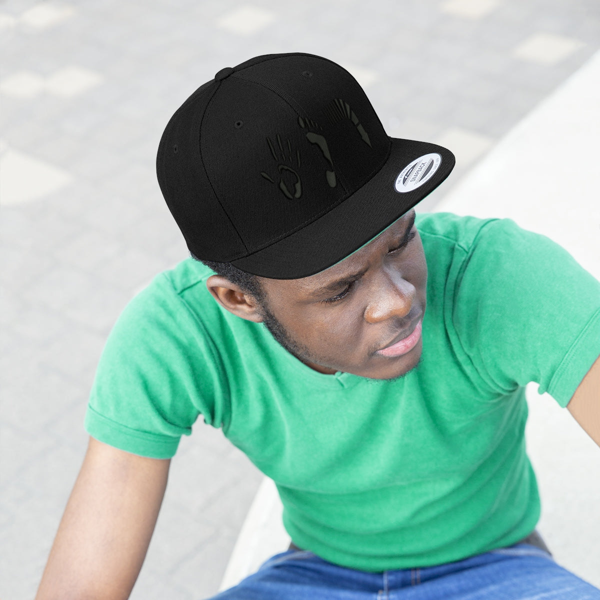 Five Toes Down Unisex Flat Bill Hat Embroidered