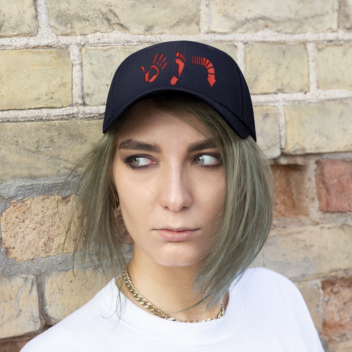 Five Toes Down Red Unisex Twill Hat Embroidered