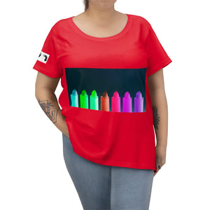 Five Toes Down Lipstick Women's Curvy Tee