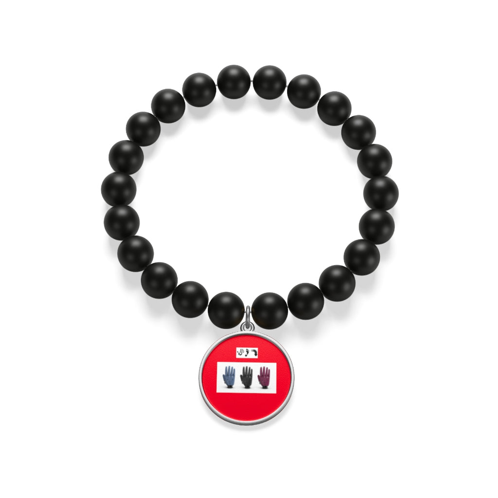 Five Toes Down Hands Matte Onyx Bracelet