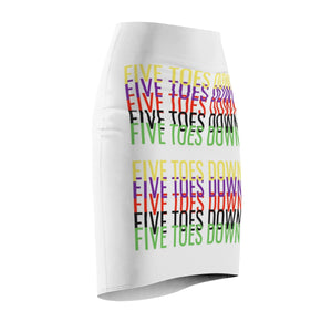Five Toes Down Multi Color Women's Pencil Skirt