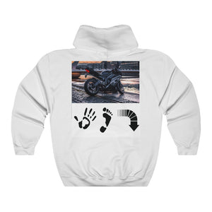Five Toes Down Motorcycle (Back) Unisex Hooded Sweatshirt