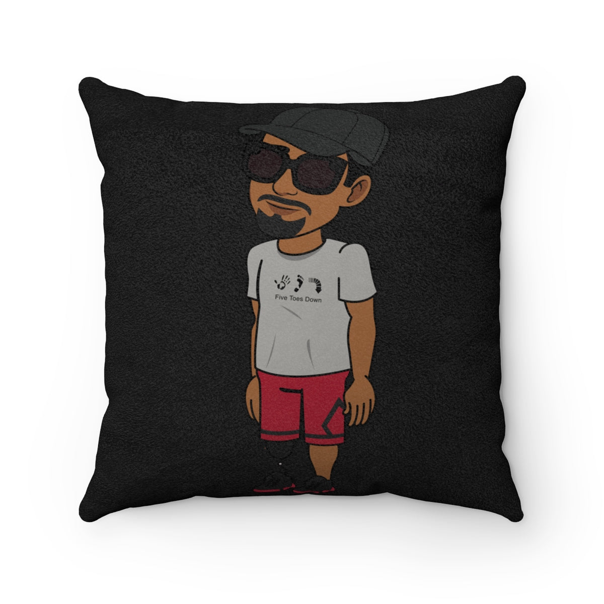 Five Toes Down Henry Faux Suede Square Pillow