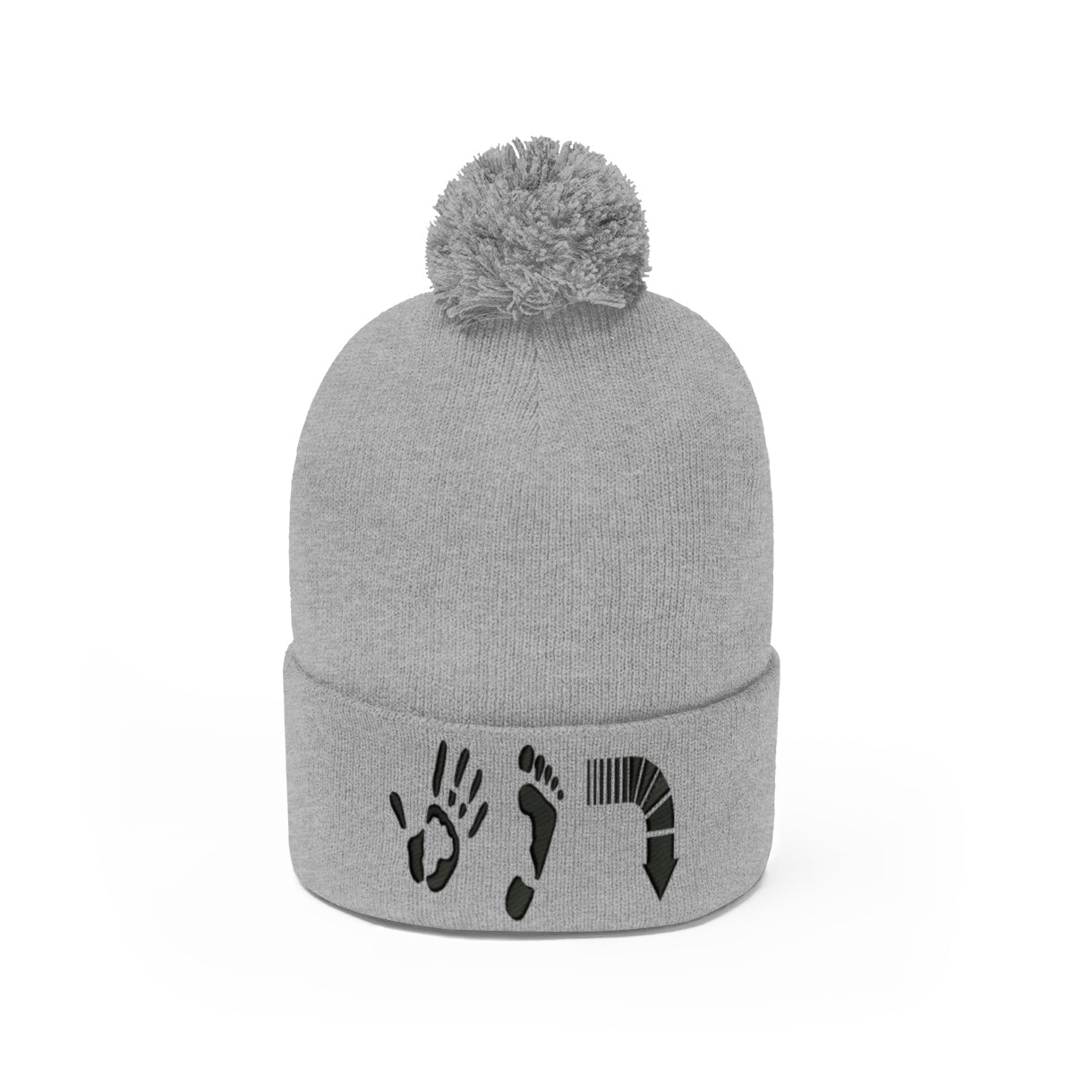 Five Toes Down Pom Pom Beanie Embroidered