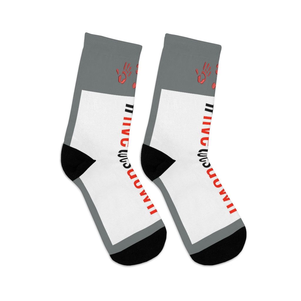 Five Toes Down Hashtag Socks Grey