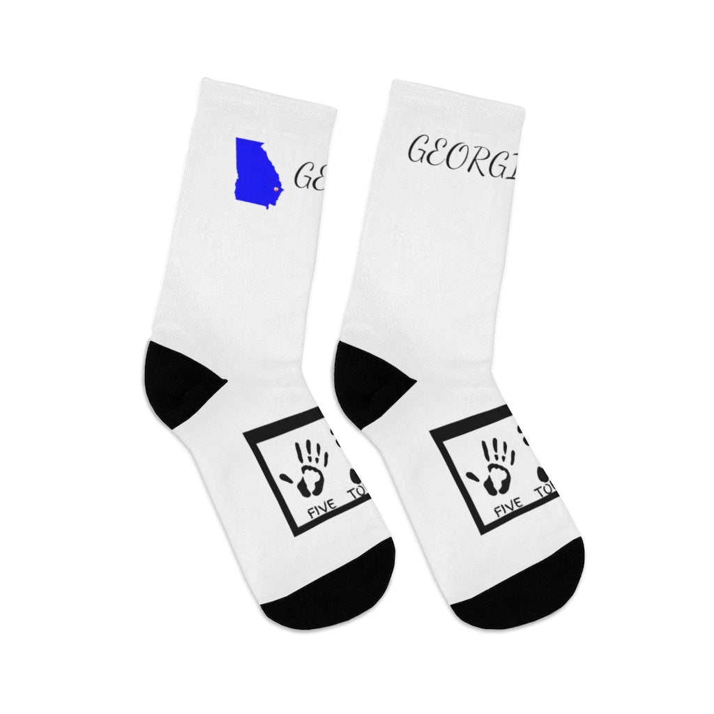 Five Toes Down Georgia Socks White