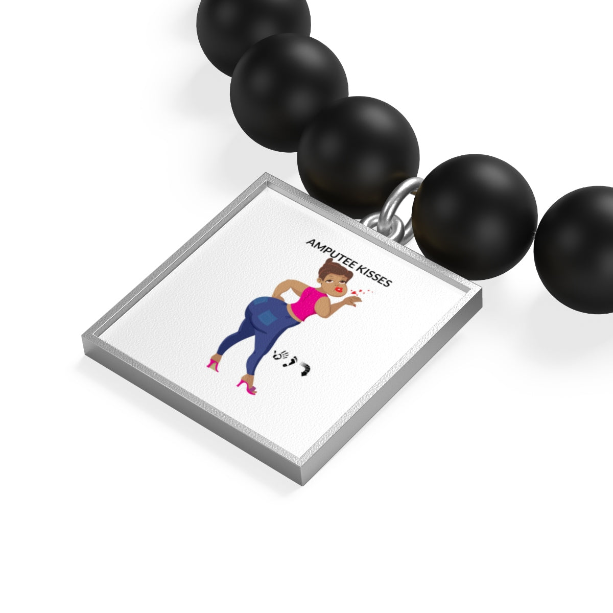 Five Toes Down Amp Kisses Matte Onyx Bracelet