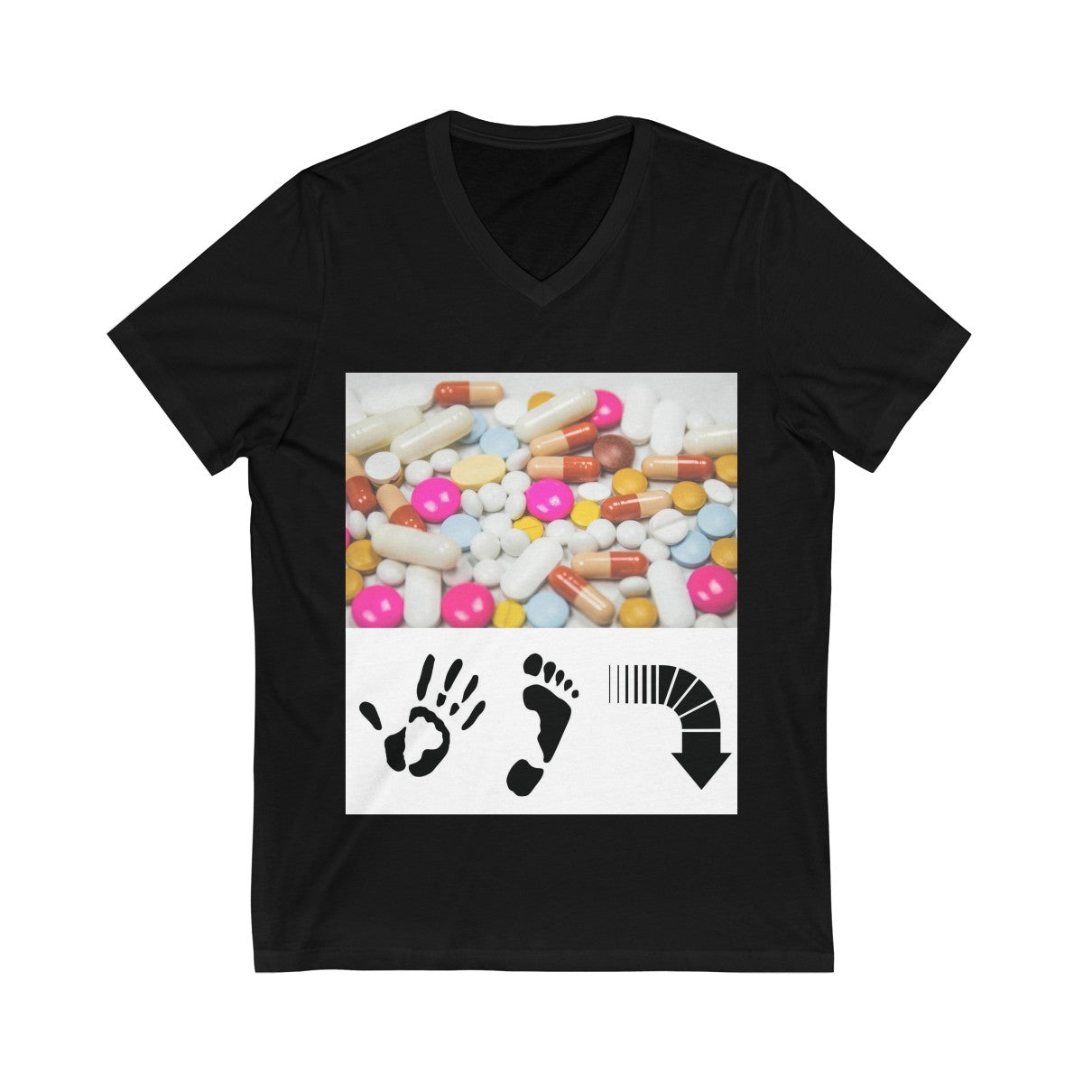Five Toes Down Pills Unisex V-Neck Tee