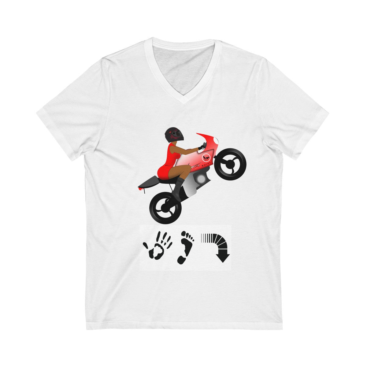 Five Toes Down Lady Rider Unisex V-Neck Tee