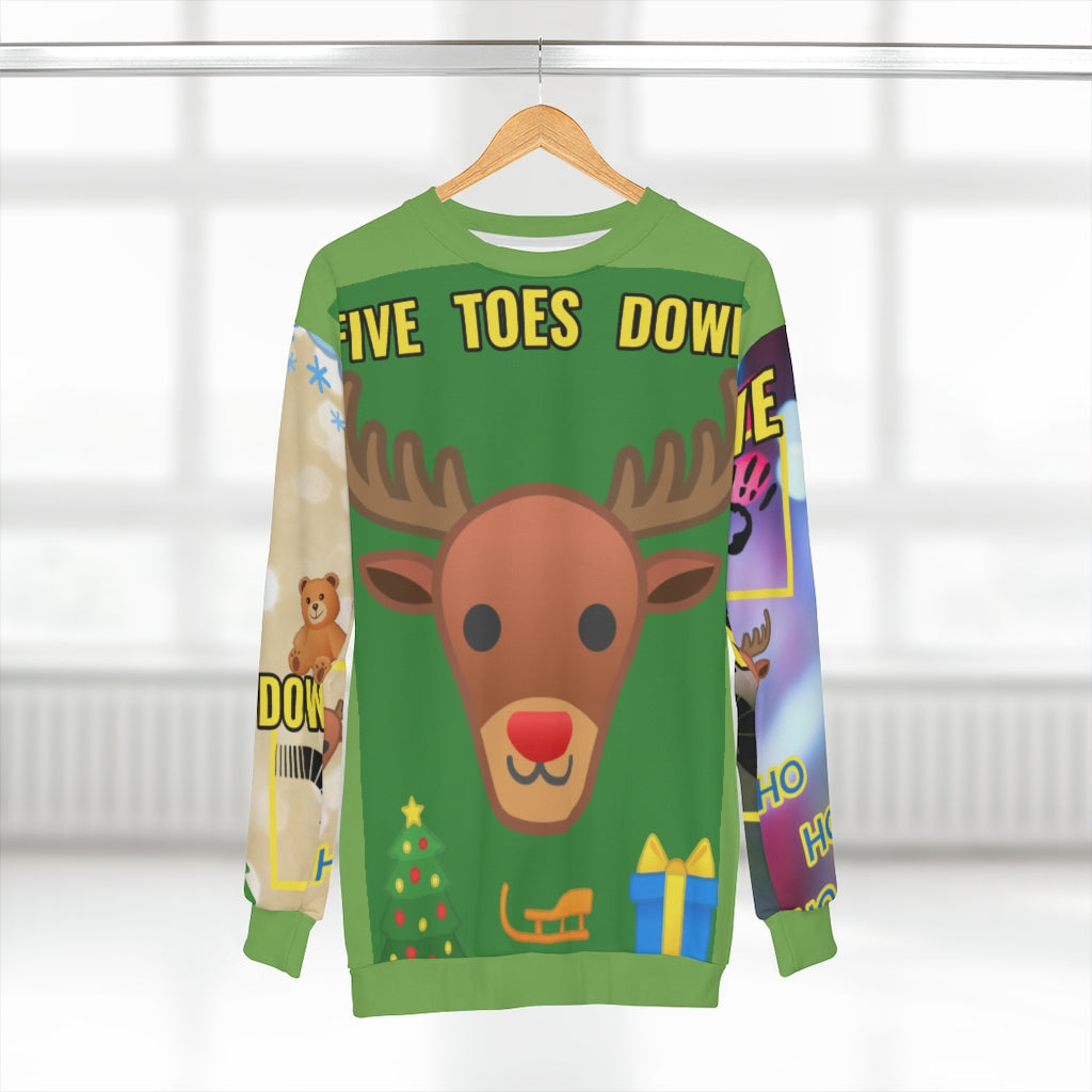 Five Toes Down Reindeer Ugly Unisex Sweatshirt