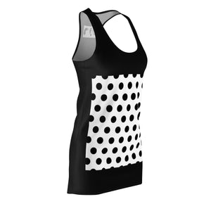 Five Toes Down Polka Dot Blk Cut & Sew Racerback Dress