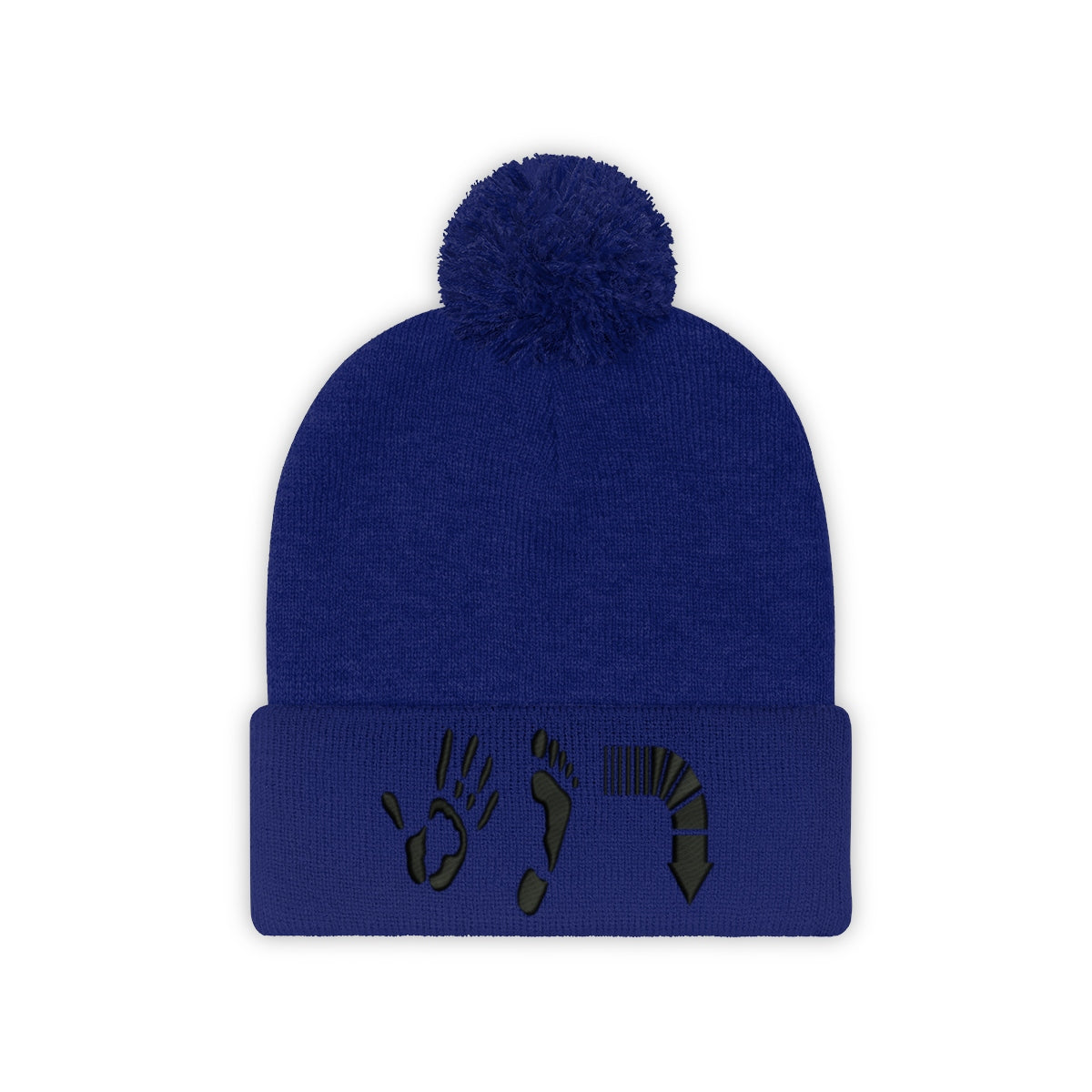 Five Toes Down Pom Pom Beanie Embroidered