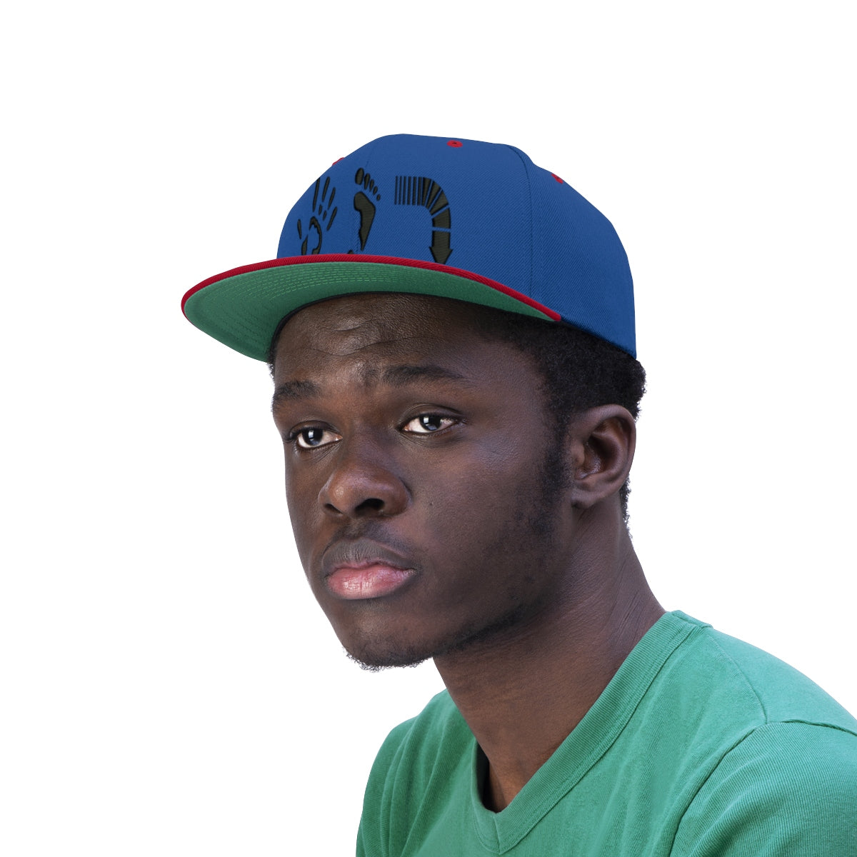 Five Toes Down Unisex Flat Bill Hat Embroidered