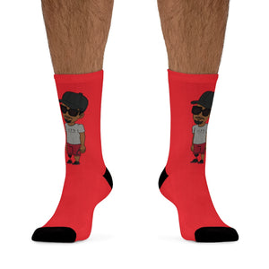 Five Toes Down Henry The Amputee Socks red