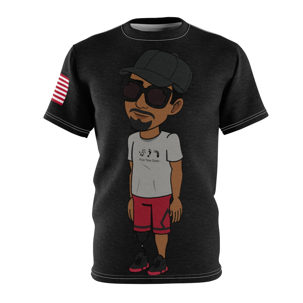 Five Toes Down Henry Blk Unisex Cut & Sew Tee