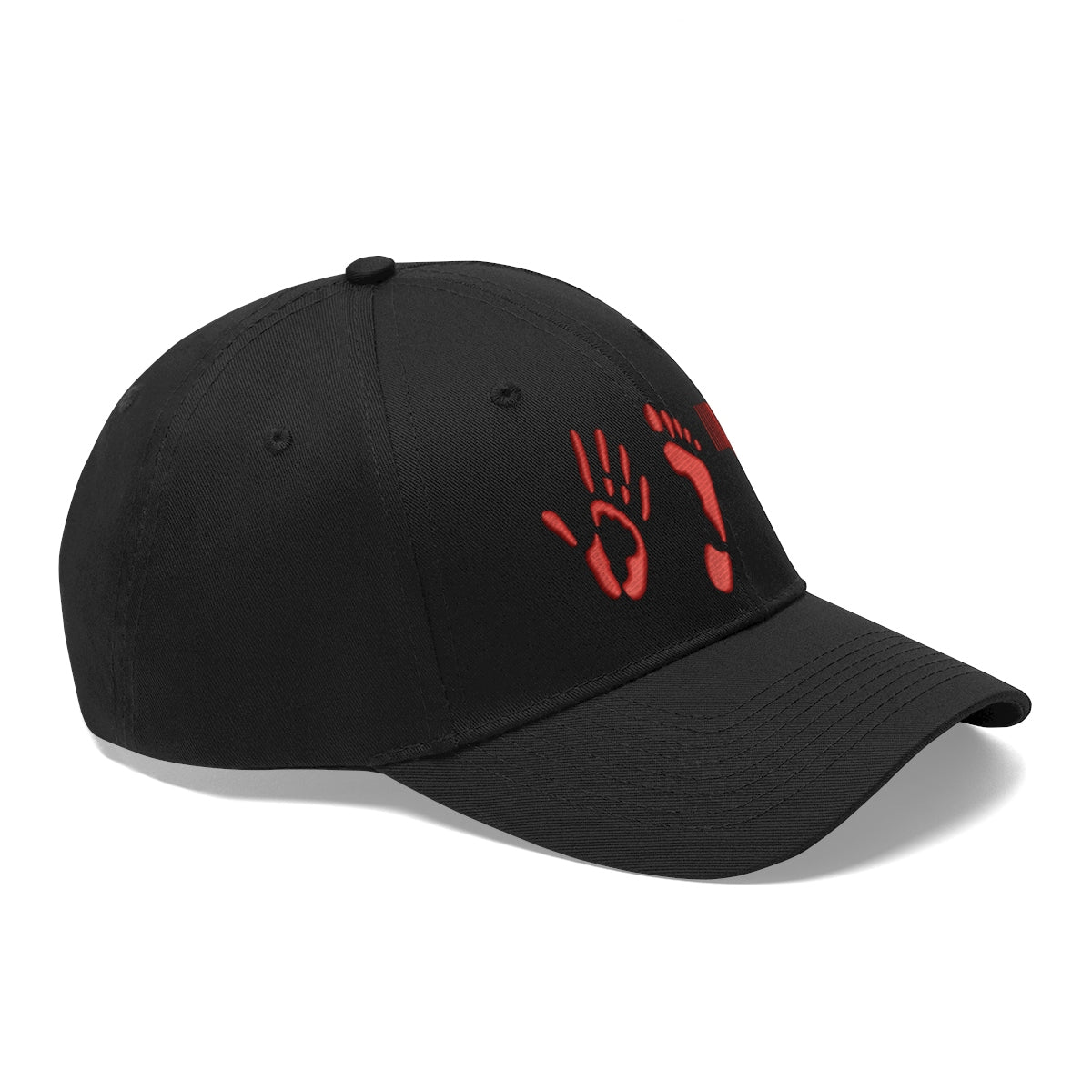 Five Toes Down Red Unisex Twill Hat Embroidered